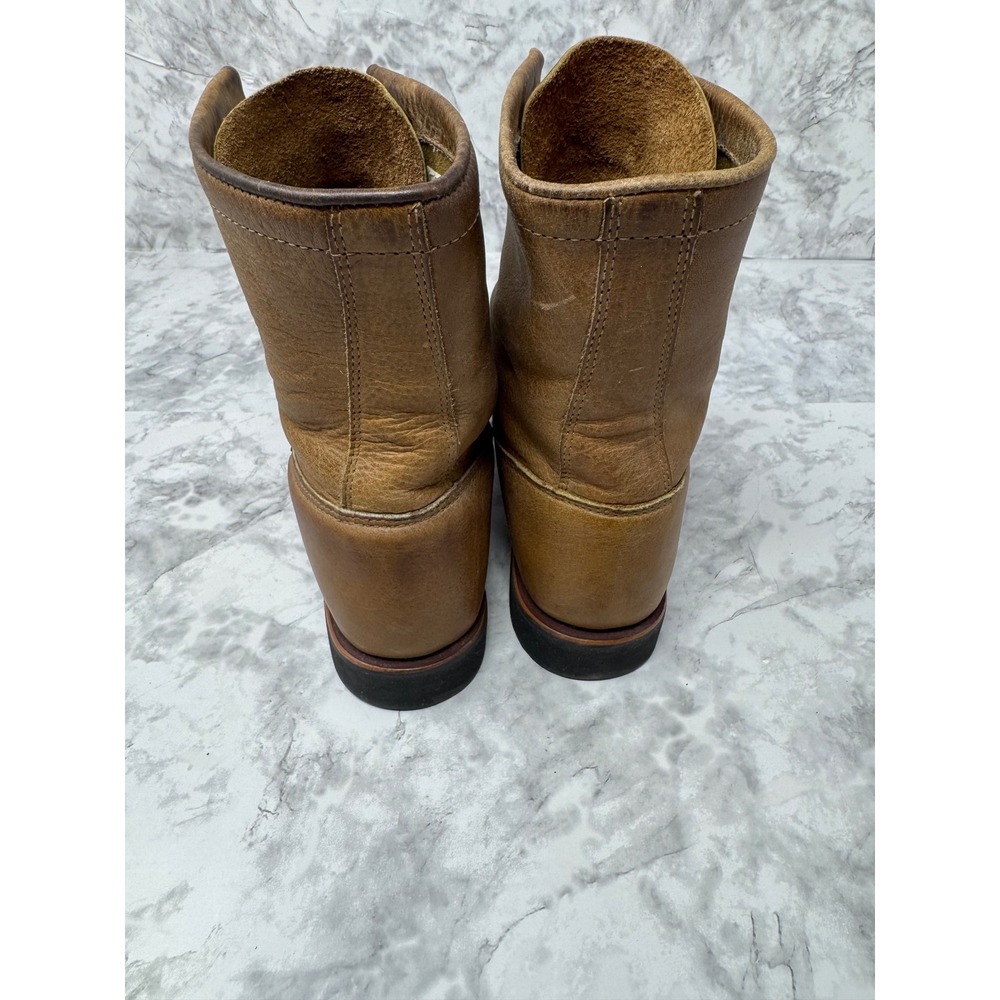 Justin Boots 🦋🤎🦋 Tan Leather Lace Up Kiltie Western festival boots -7 - Picture 5 of 8